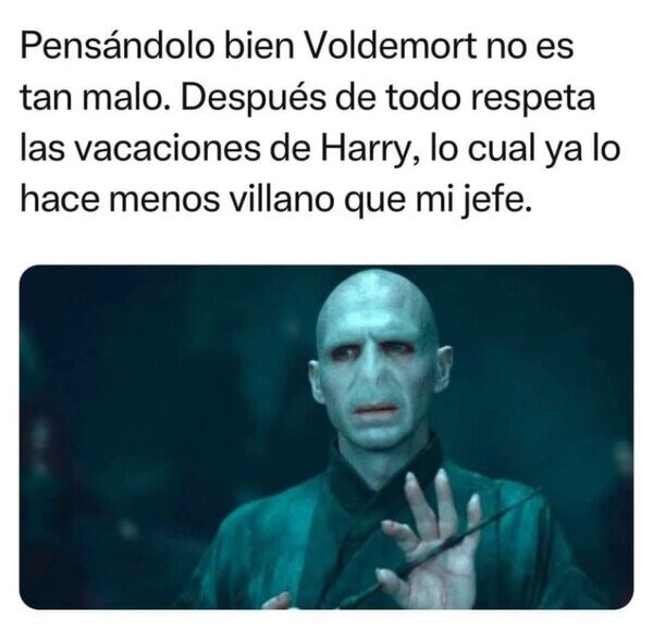 Voldemort es un buen jefe - meme