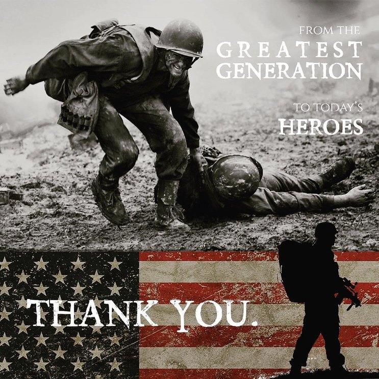 From the greatest generation to today, thank you heroes - meme