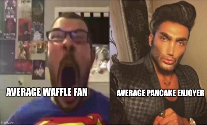 imagine liking waffles - meme