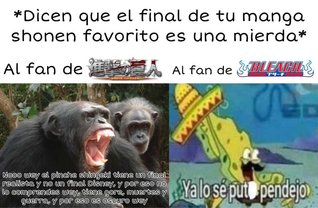 Al menos Bleach si está entretenido - meme