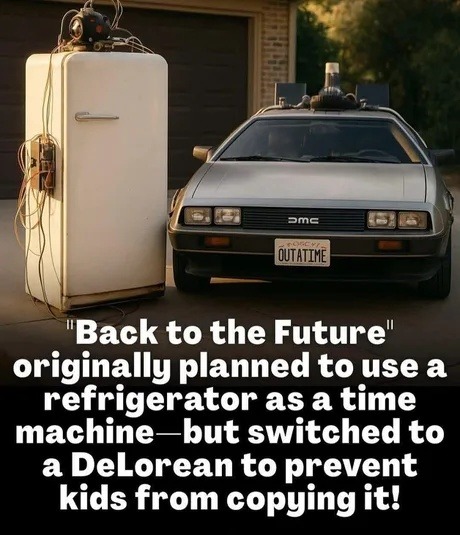 Back to the Future almost had fridge deaths instead of a DeLorean - meme