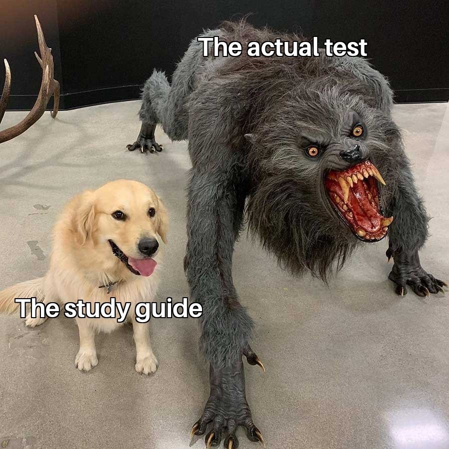 The actual test IS scary - meme