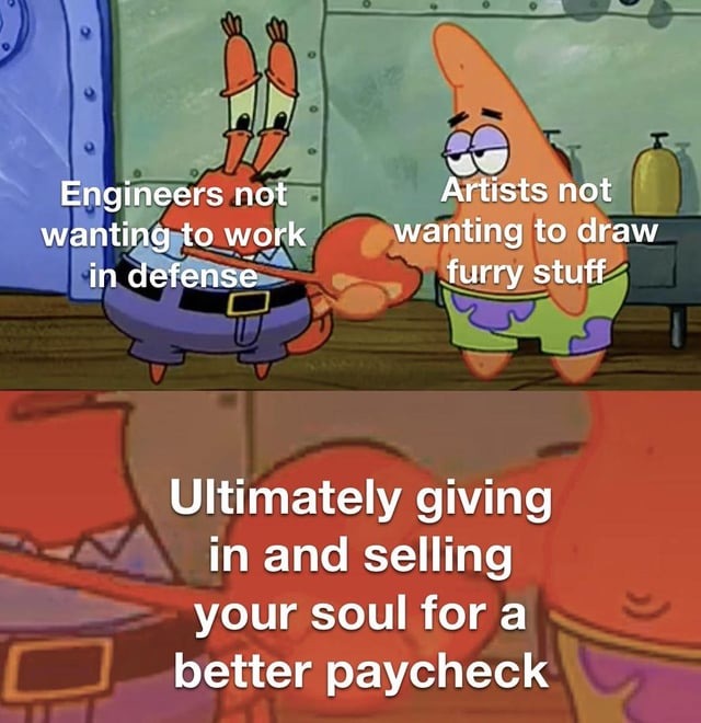 Selling your soul for a paycheck - meme