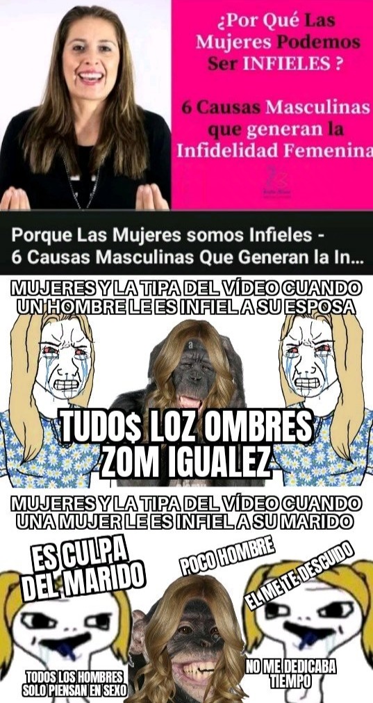 Mujeres de mierda como las odio, son solo unos parasitos sacos de semen que solo sirven para tener hijos y mandarlas a cocinar y que dan verguenza ajena al mundo - meme