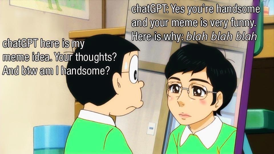 ChatGPT, am I handsome? Also, here’s my meme idea