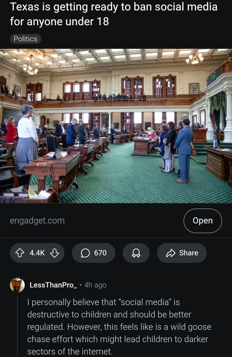 Texas wants to ban social media for teens under 18 - meme