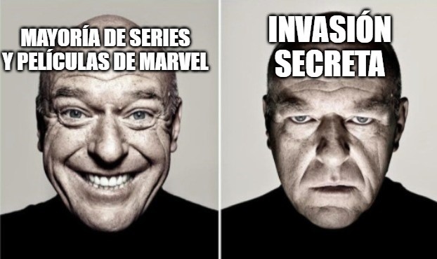 meme de invasión secreta vs las demás películas de marvel