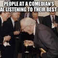 laughing at a comedian's funeral