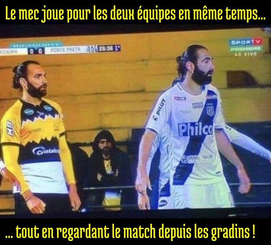 Le mec joue pour les deux équipes et c’est même pas en ligne - meme