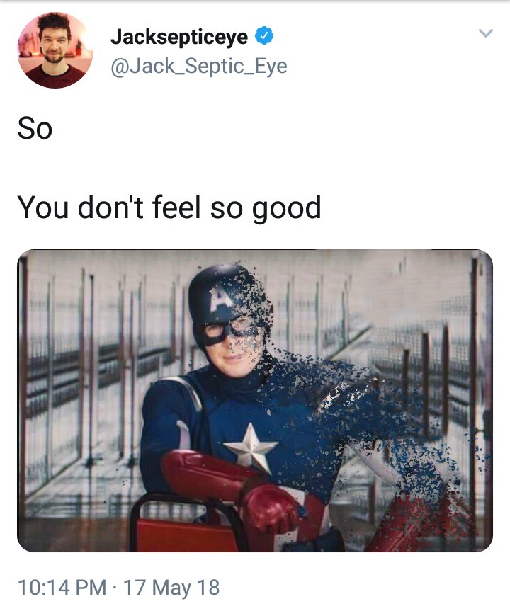 JackSepticEye dies in Infinity War - meme