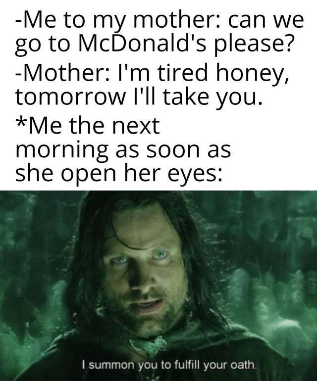 Can we go to McDonalds please? - meme