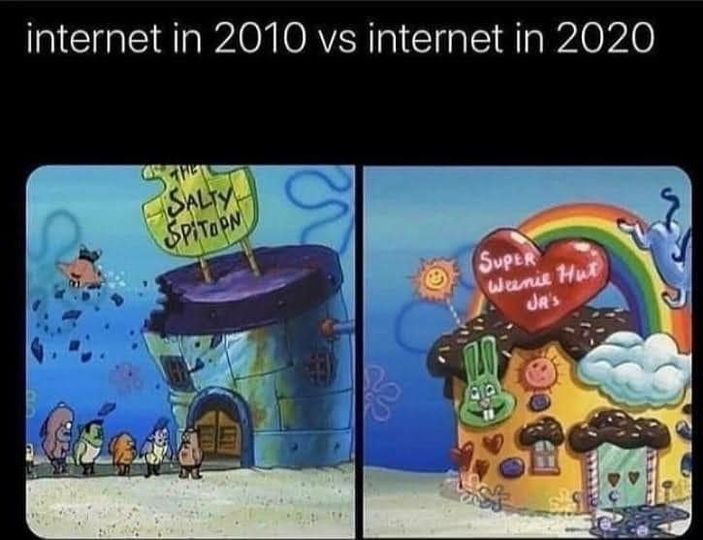 internet then and now - meme