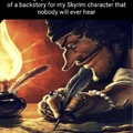 Blackbeard writing about Skyrim