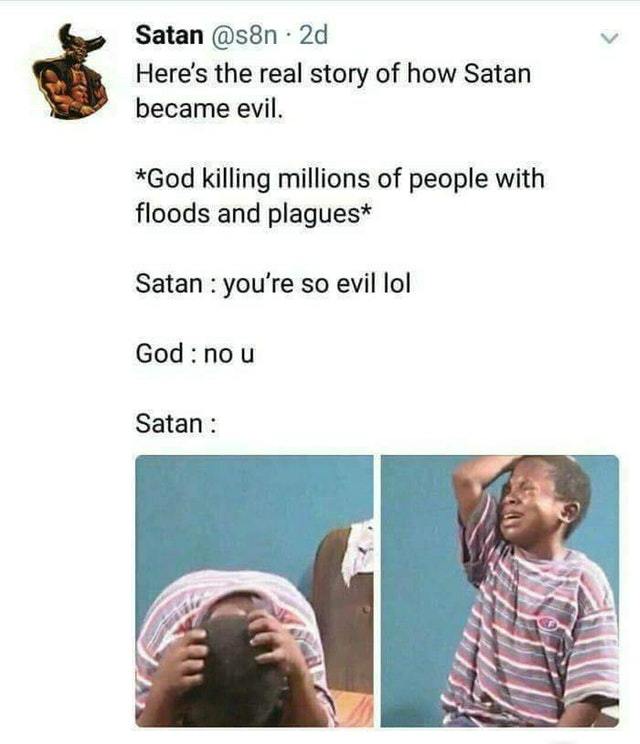 How Satan became evil - meme