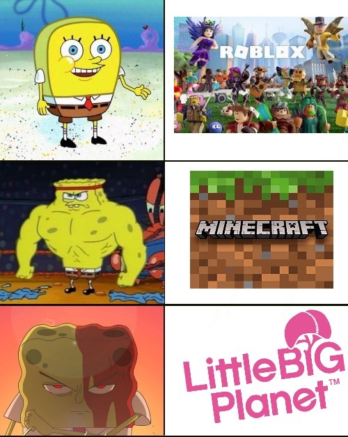 Roblox es virgin, Minecraft es chad, LittleBigPlanet es GOD - meme