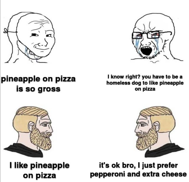 pineapple pizza - meme
