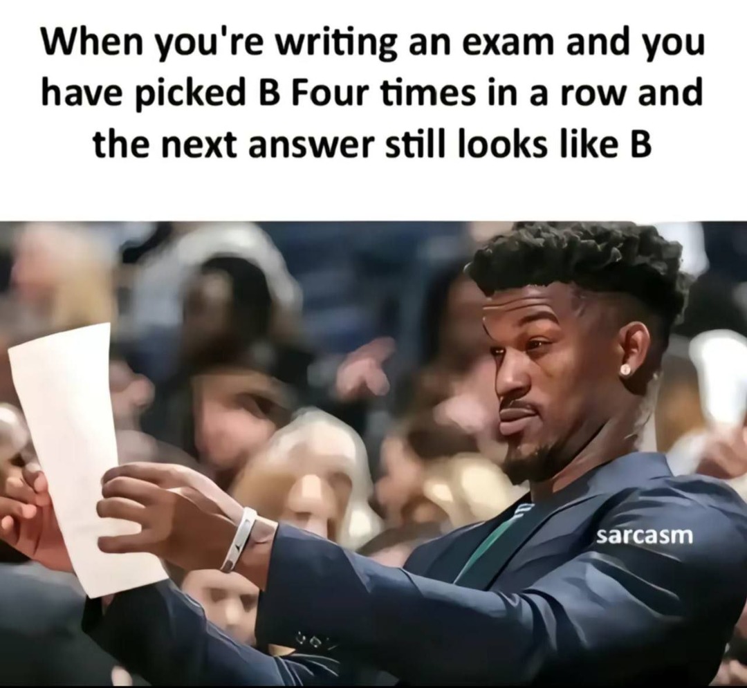 When B looks right five times in a row and you're spiraling - meme