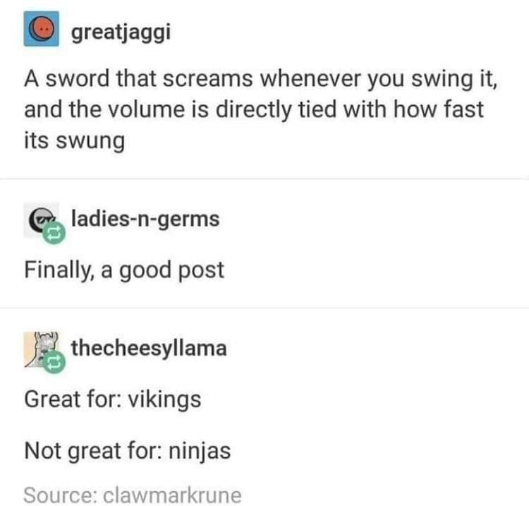 Who you got Ninjas or Vikings? - meme