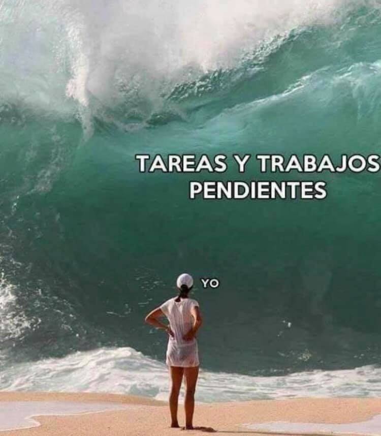 Yo viendo como las tareas pendientes me miran fijo - meme