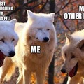 Funny laughing wolves meme