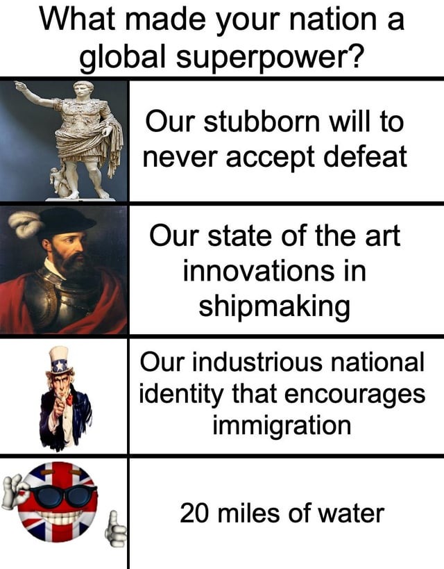 what made your nation a global superpower? - meme