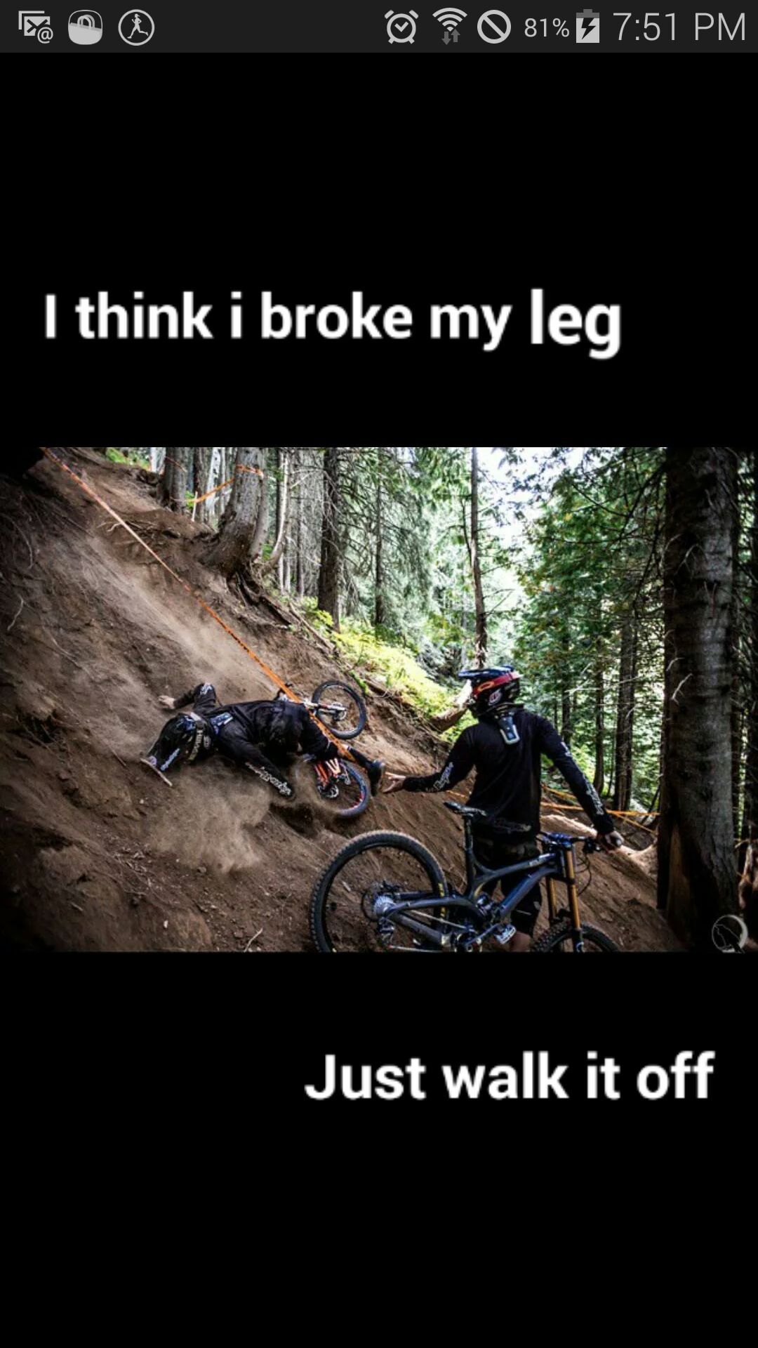 i broke my bosses bike dhing it - meme