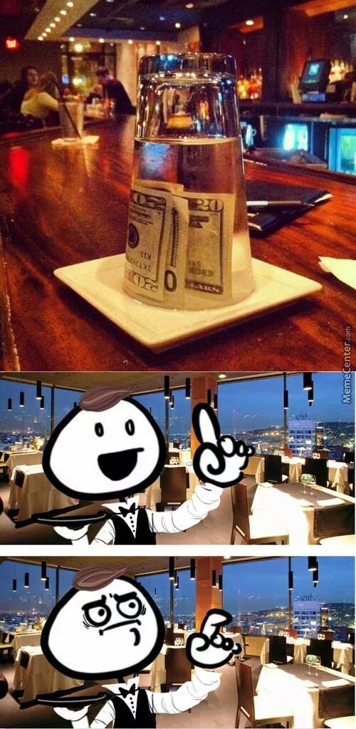 way to give tip - meme