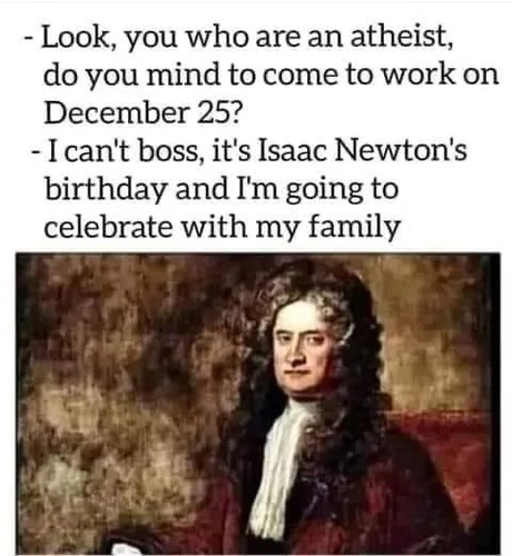Newton's birthday meme