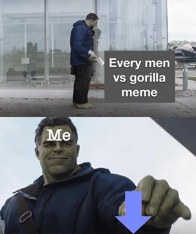 Everyone fighting the gorilla, I'm just here for the memes