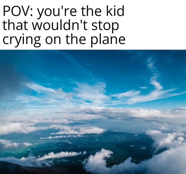 POV:You're the crying birthday on the plane - meme