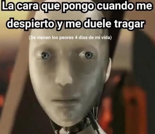 el primer dolor de garganta - meme