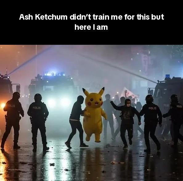Funny pikachu rioter meme