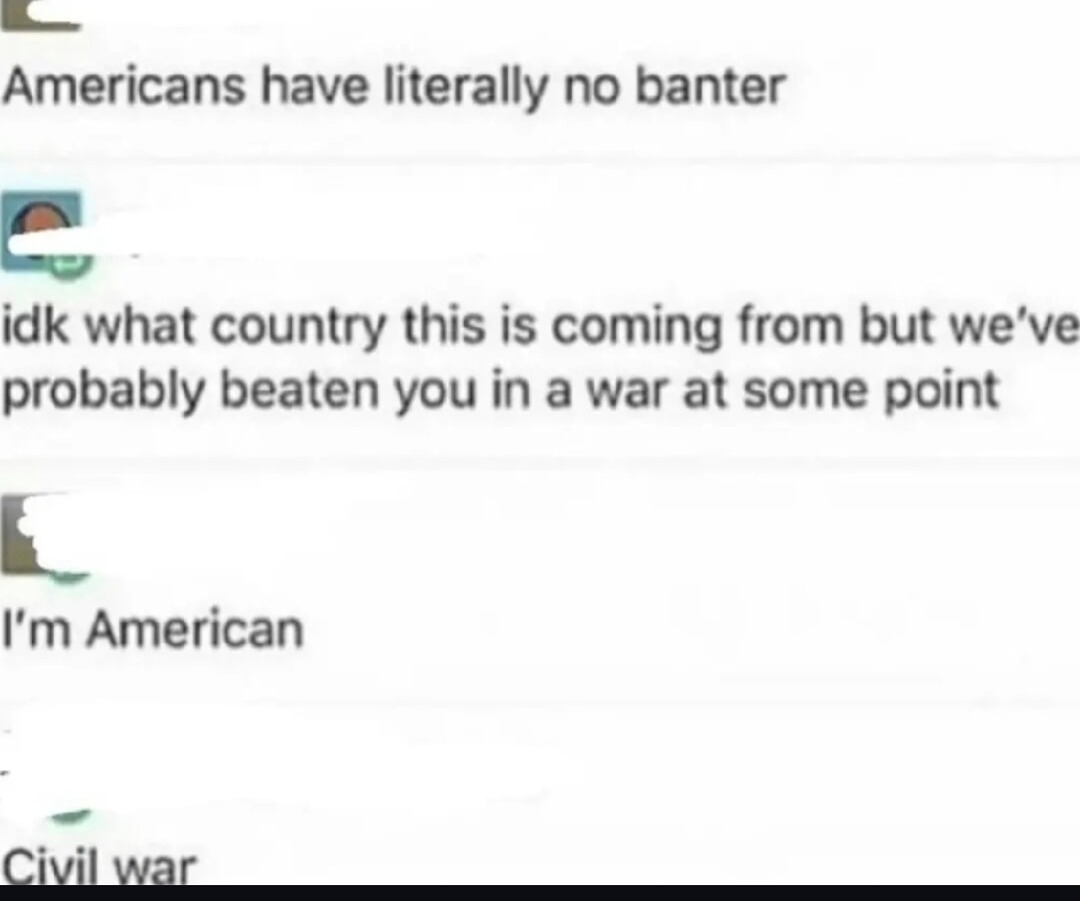 american banter is war crimes - meme