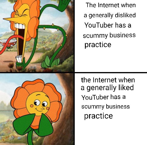 Good press youtubers vs bad press youtubers - meme