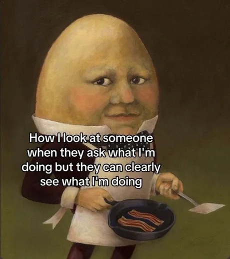 When they ask what you’re doing but it’s VERY OBVIOUS - meme
