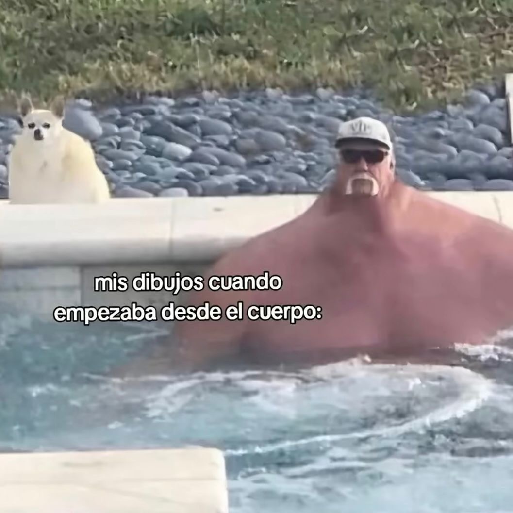 Mis dibujos cuando empezaba por el cuerpo y no por la cabeza - meme