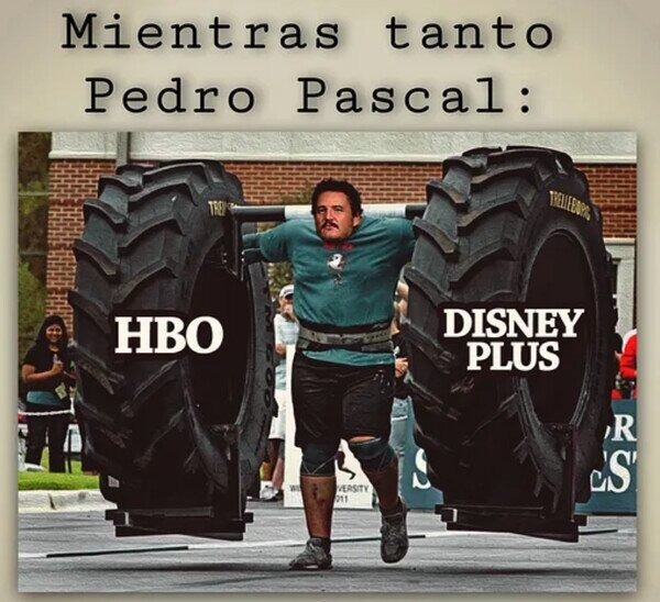 Pedro Pascal carrilieando HBO y Disney Plus - meme
