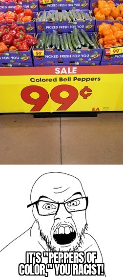Switching the order of words makes it magically not racist - meme