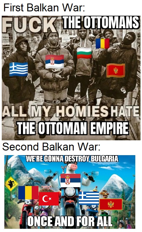 A brief summation of the Balkan Wars - meme