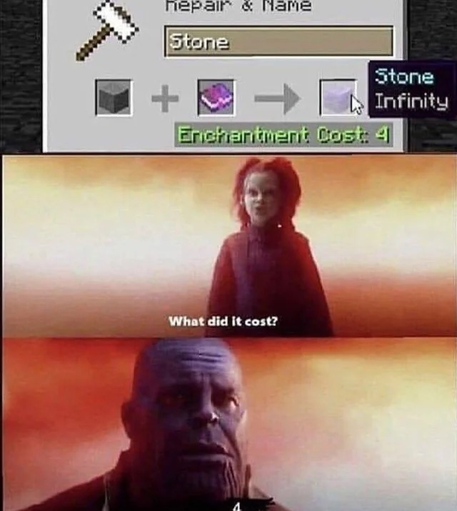 Minecraft x Thanos - meme