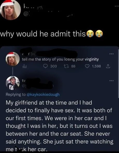 losing virginity story - meme