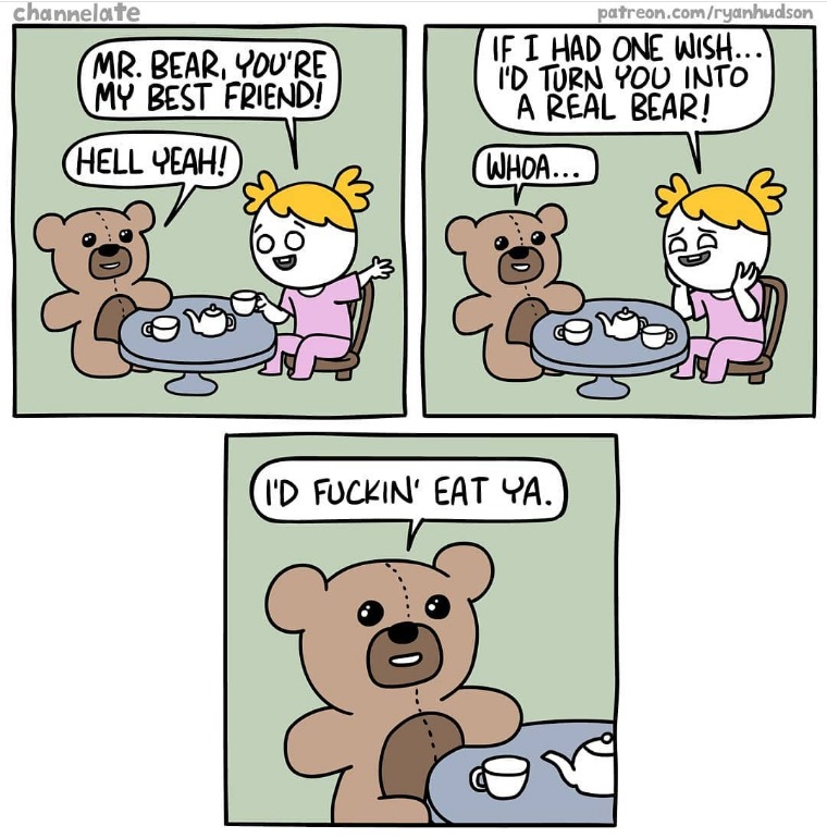 Honest Mr. Bear is honest - meme
