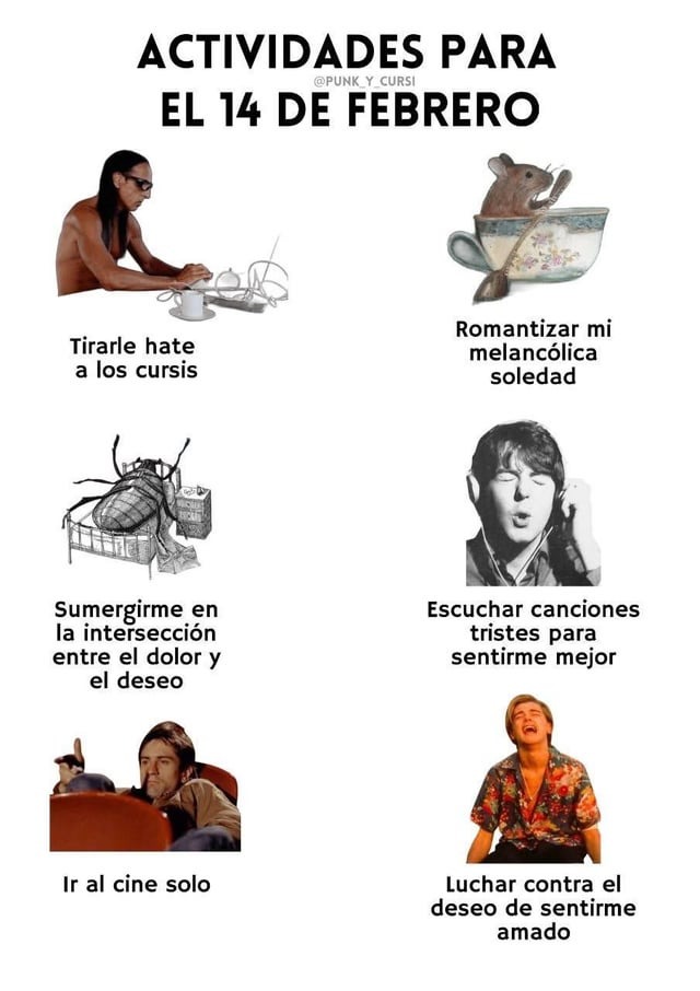 Actividades para le 14 de febrero de 2025 - meme