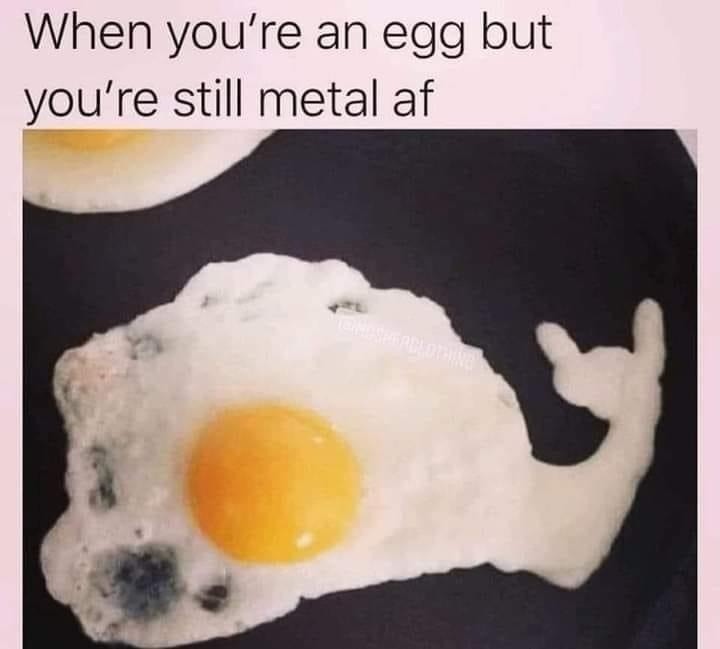 When you’re just an egg but metal AF - meme