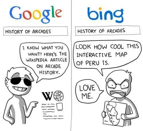 Google vs Bing - meme