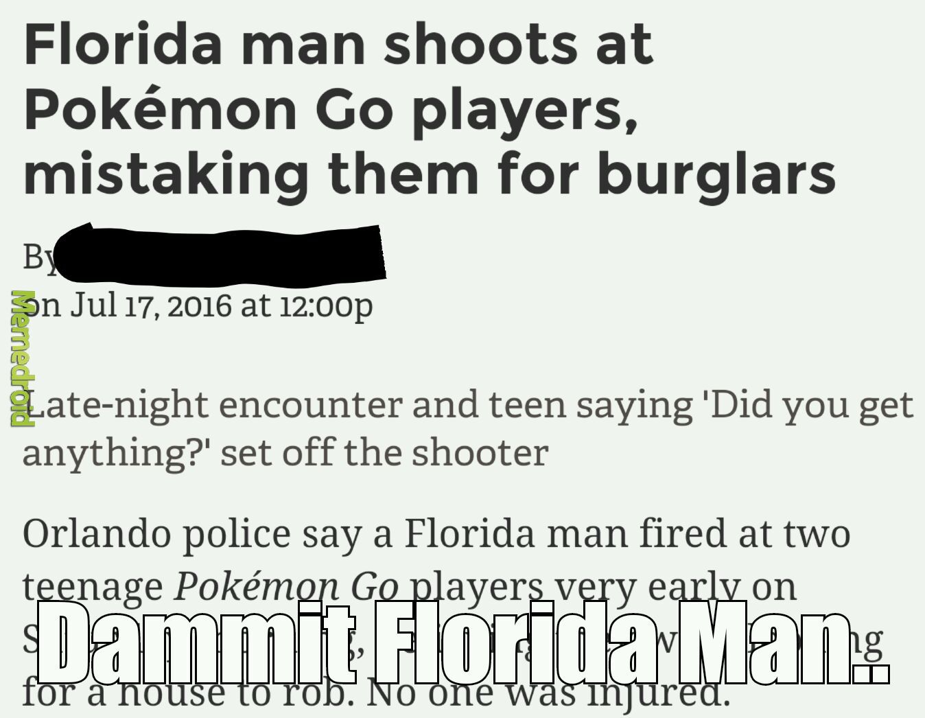 Florida man strikes again - meme