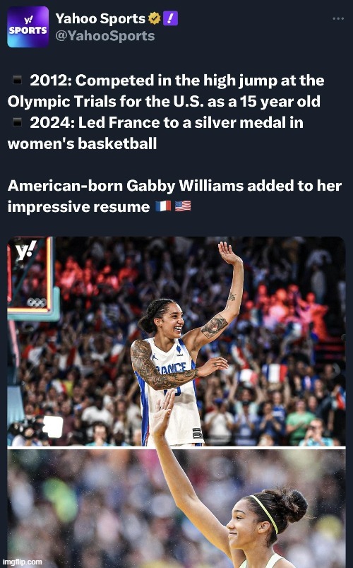 Gabby Williams an American competing for France - meme