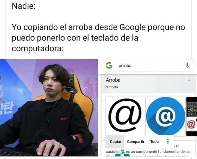 yo también use este truco del arroba - meme