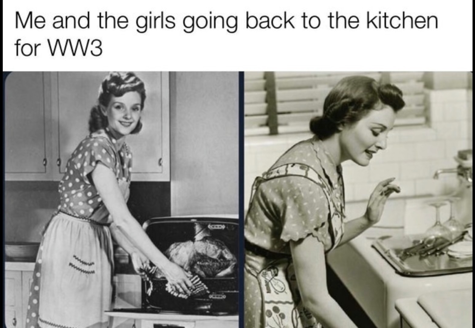 Feminist return to the kitchen - meme