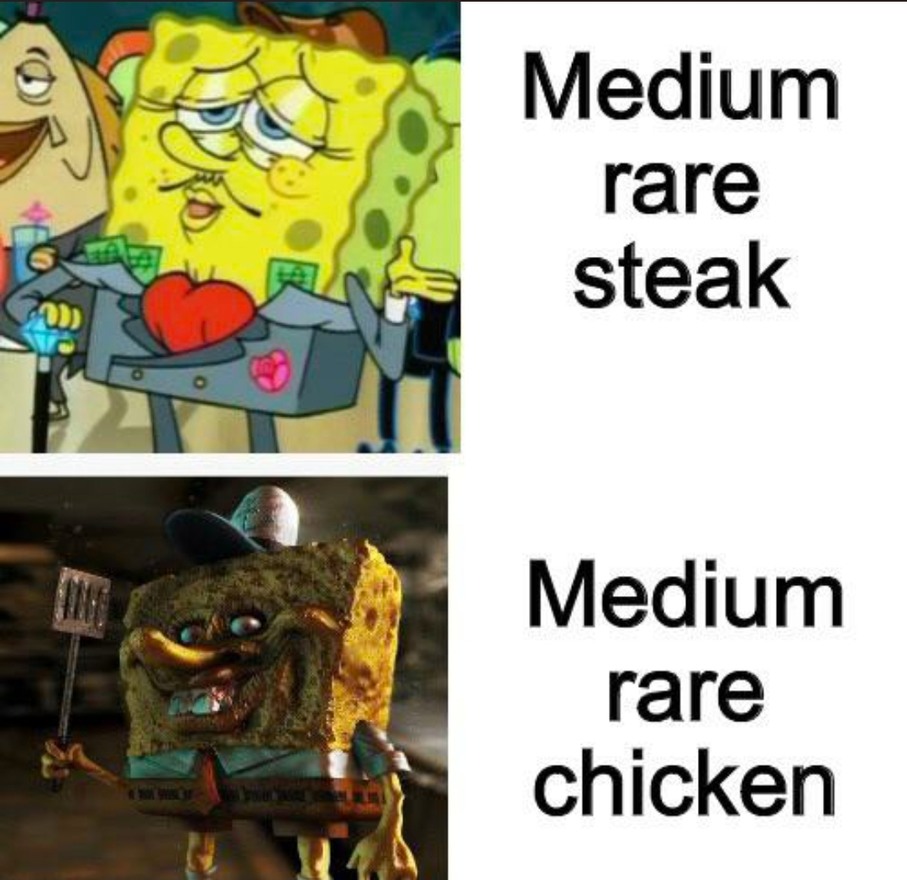 Extra rare steak for me - meme